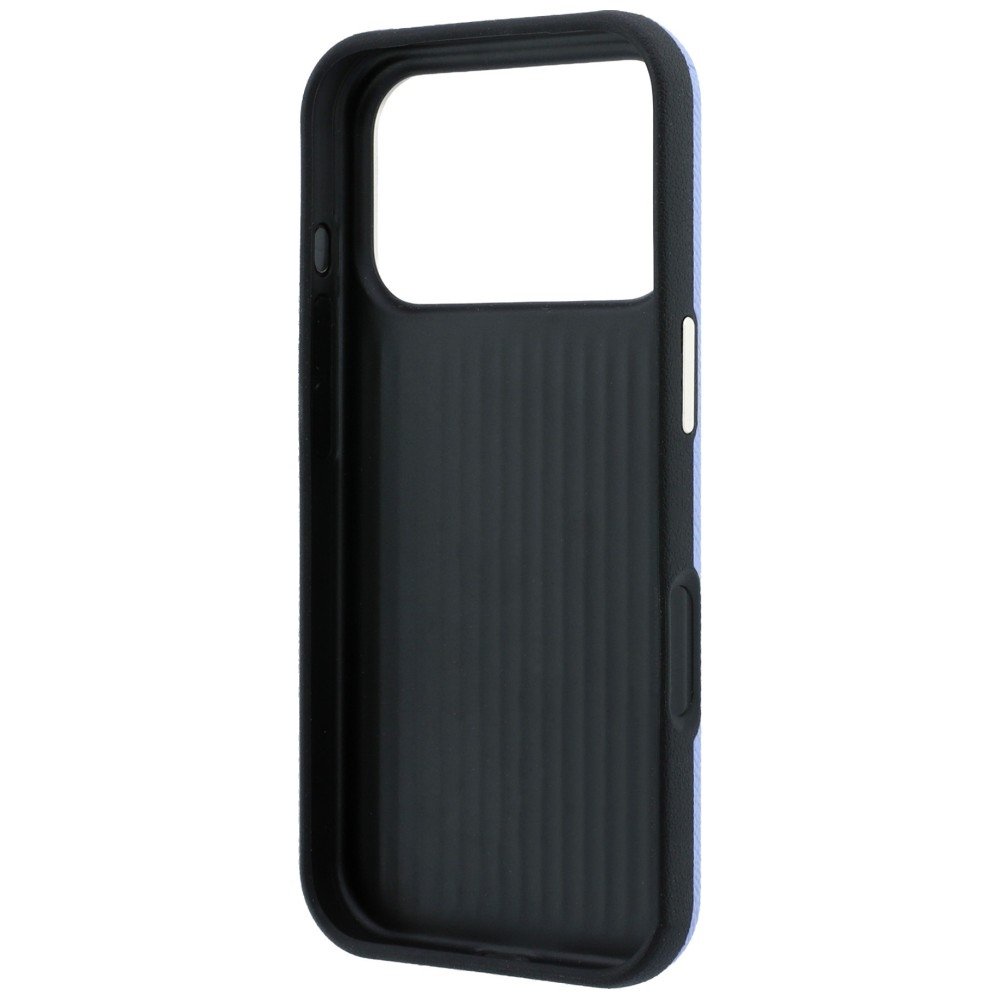 Guess vāciņš ar graudainu tekstūru un lielu logotipu no sveķiem iPhone 18 Pro Max / 17 Pro Max, zils