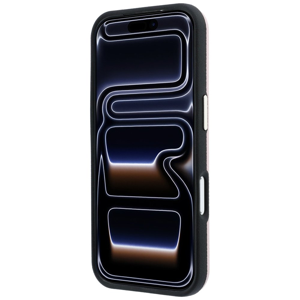 Guess vāciņš ar teksturētu virsmu un lielu logotipu no sveķiem iPhone 18 Pro Max / 17 Pro Max, rozā krāsā