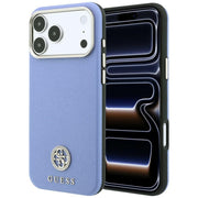 Guess raupjā tekstūras apaļais Strass logotipa MagSafe vāciņš iPhone 18 Pro Max / 17 Pro Max, zils