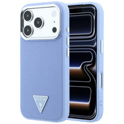 Guess teksturēts trīsstūra logotipa MagSafe vāciņš iPhone 18 Pro Max / 17 Pro Max, zils