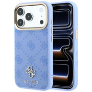 Guess Peony 4G vāciņš ar nelielu logotipu un MagSafe savienojumu iPhone 18 Pro Max / 17 Pro Max, zils