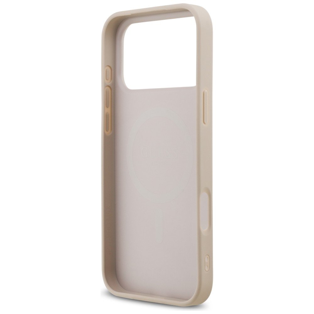 Guess Saffiano Classic Logo MagSafe vāciņš iPhone 18 Pro Max / iPhone 17 Pro Max, rozā krāsā