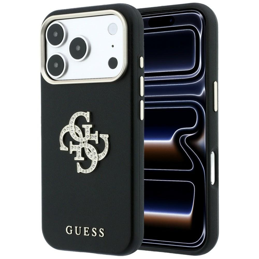 Guess Smooth & Big Strass Logo vāciņš iPhone 18 Pro / 17 Pro, melns