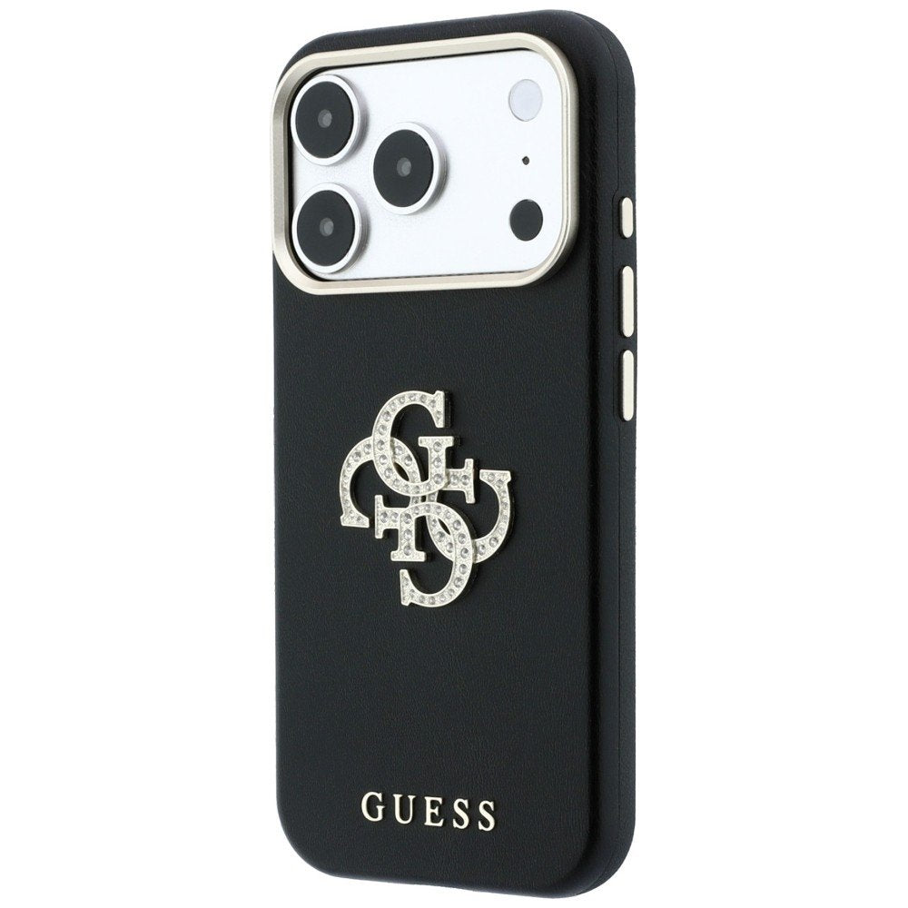 Guess Smooth & Big Strass Logo vāciņš iPhone 18 Pro / 17 Pro, melns