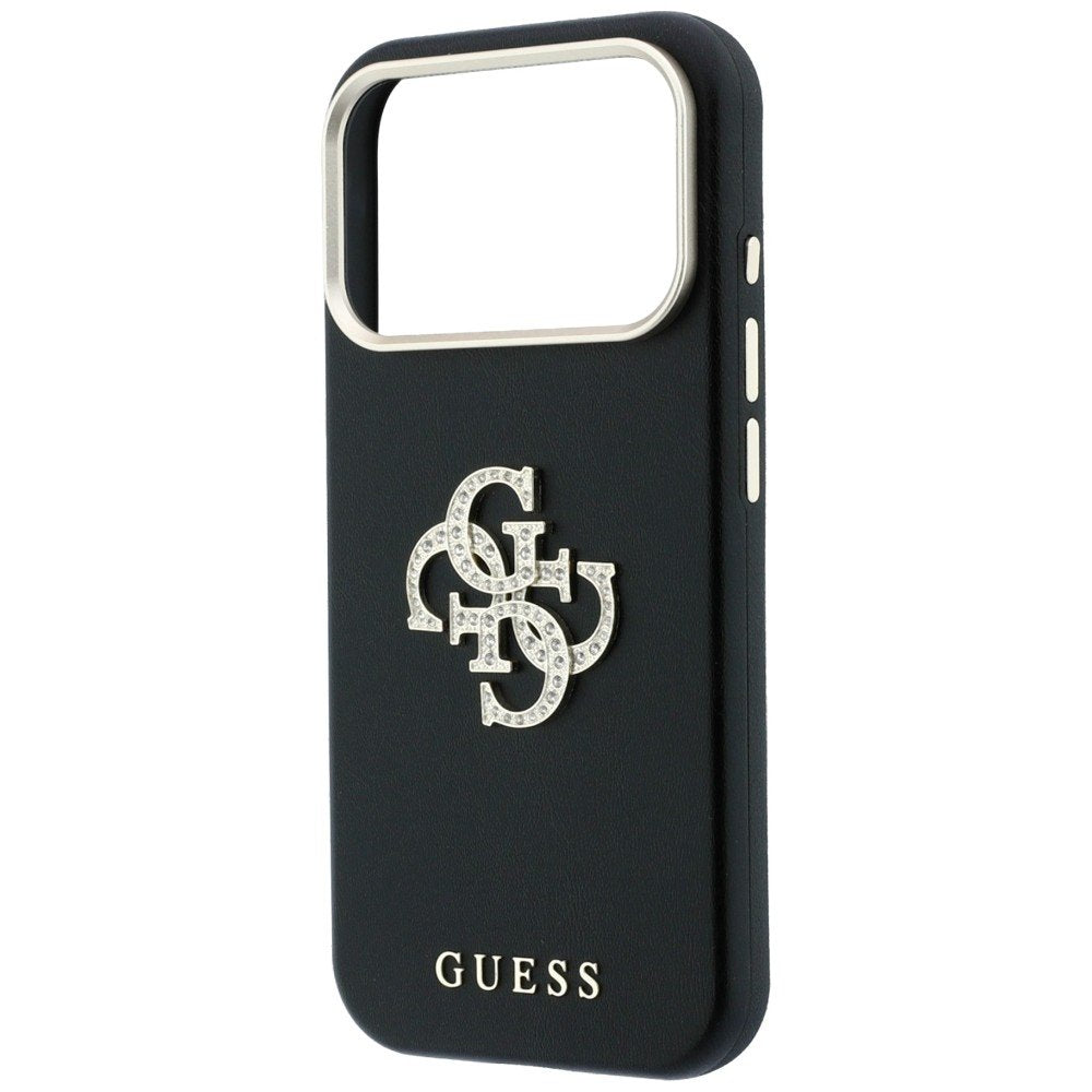 Guess Smooth & Big Strass Logo vāciņš iPhone 18 Pro / 17 Pro, melns