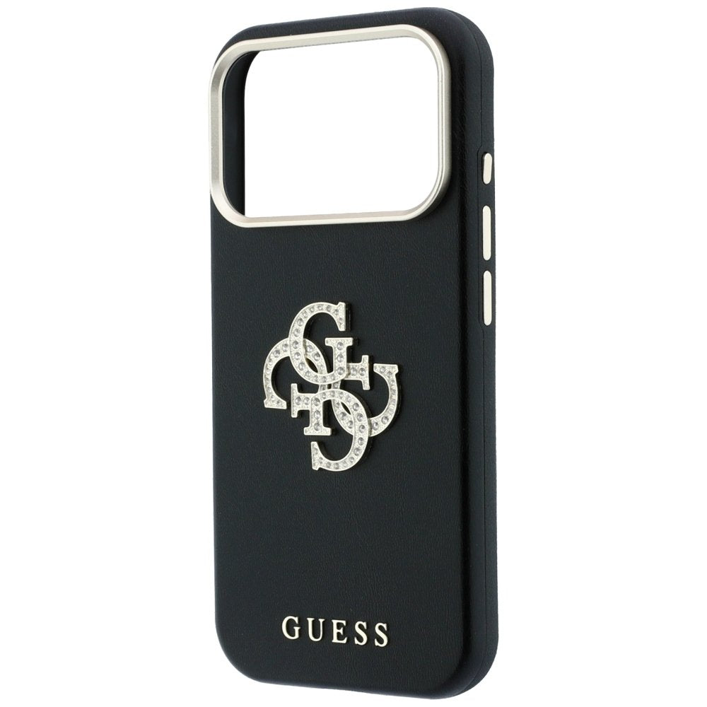 Guess Smooth & Big Strass Logo vāciņš iPhone 18 Pro Max / 17 Pro Max, melns