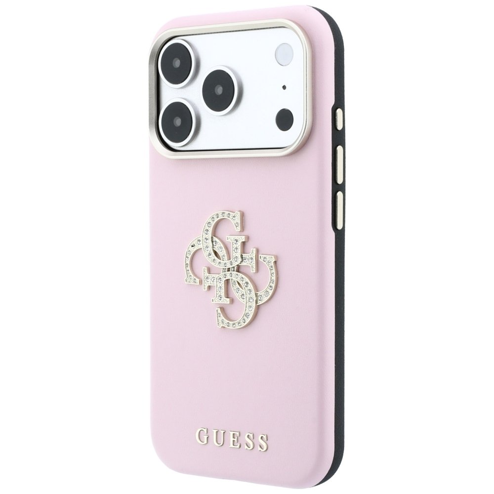 Guess Smooth & Big Strass Logo vāciņš iPhone 18 Pro Max / 17 Pro Max, rozā krāsā