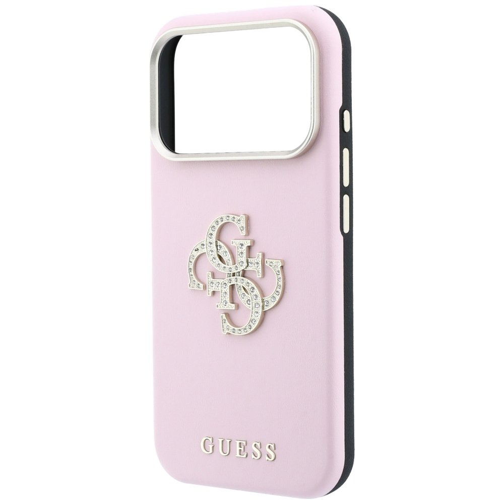 Guess Smooth & Big Strass Logo vāciņš iPhone 18 Pro Max / 17 Pro Max, rozā krāsā