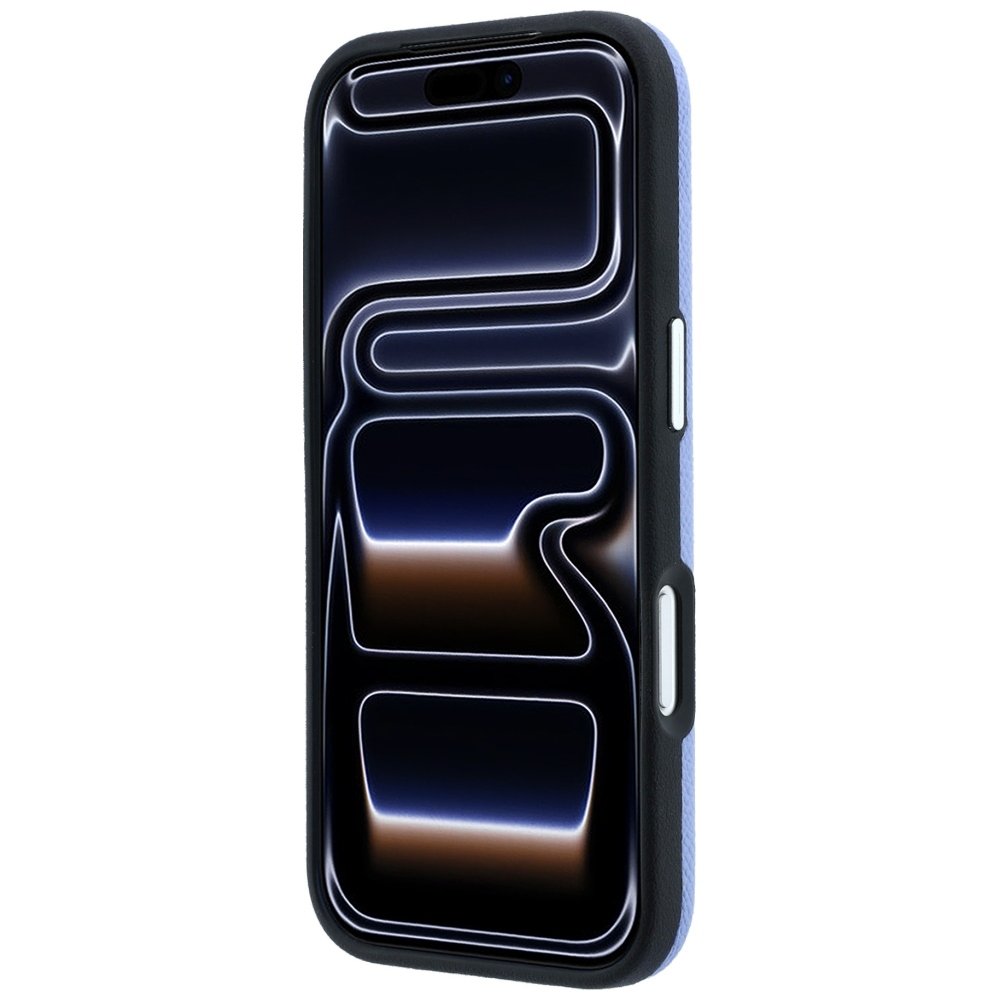 Karl Lagerfeld gredzens ar graudotu reljefu un Kameo Logo MagSafe vāciņš iPhone 18 Pro / 17 Pro, zils