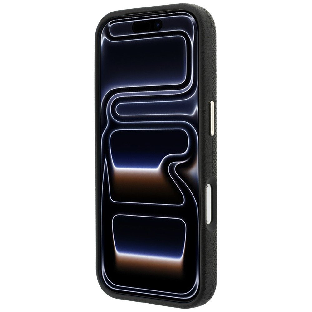 Karl Lagerfeld Grained with Resin ar firmas logotipu, MagSafe vāciņš iPhone 18 Pro / 17 Pro, melns