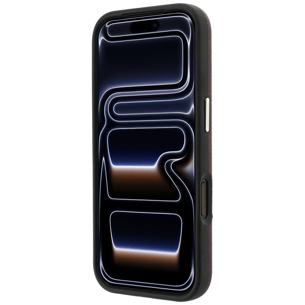 Karl Lagerfeld Grained with Resin ar firmas logotipu, MagSafe vāciņš iPhone 18 Pro Max / 17 Pro Max, bordo krāsā