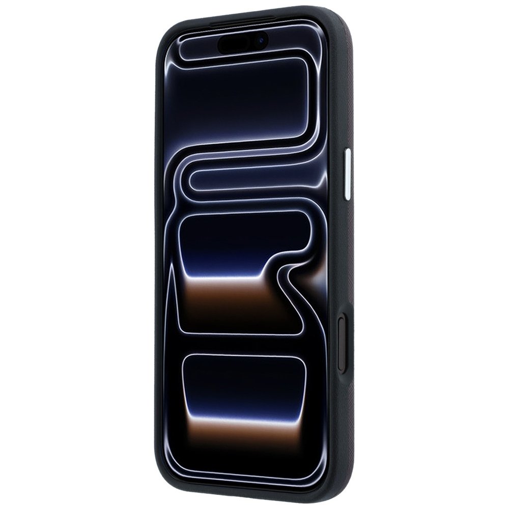 Karl Lagerfeld Saffiano ar Karl un Choupette attēliem, adatu un logotipa futrālis iPhone 18 Pro / 17 Pro, bordo krāsā