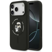 Karl Lagerfeld silikona Karl&Choupette gredzens ar MagSafe funkciju iPhone 18 Pro / iPhone 17 Pro, melns