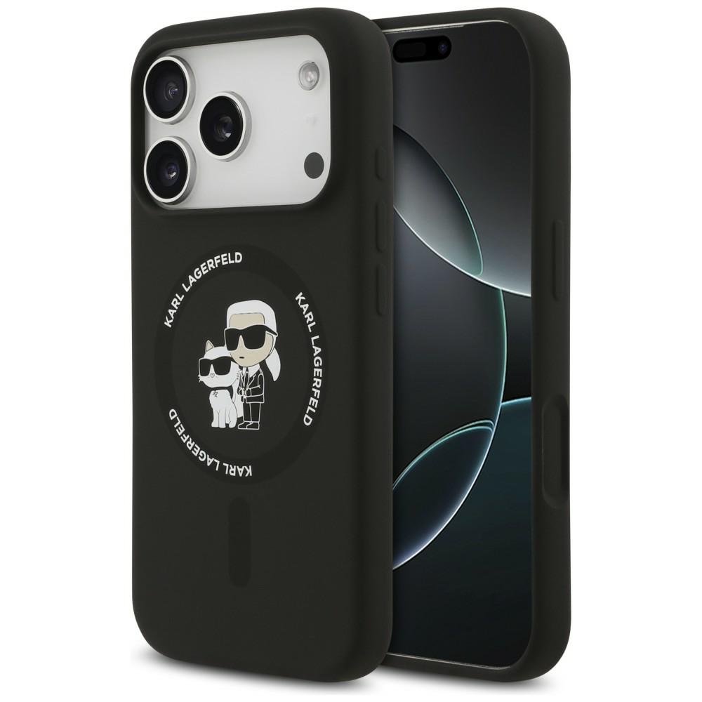 Karl Lagerfeld silikona Karl&Choupette gredzens ar MagSafe funkciju iPhone 18 Pro / iPhone 17 Pro, melns