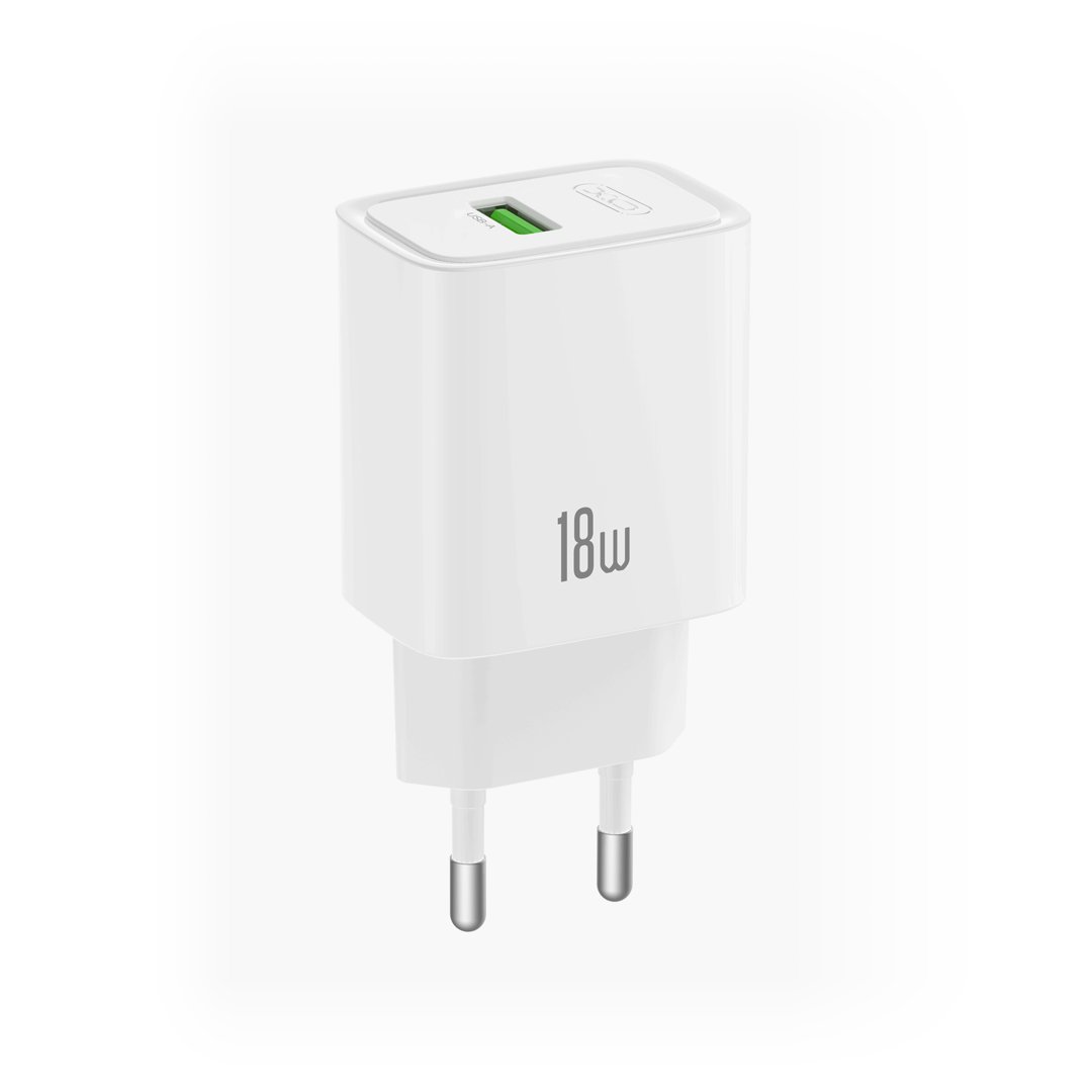 XO sienas lādētājs CE50 QC 18 W, 1x USB, balts