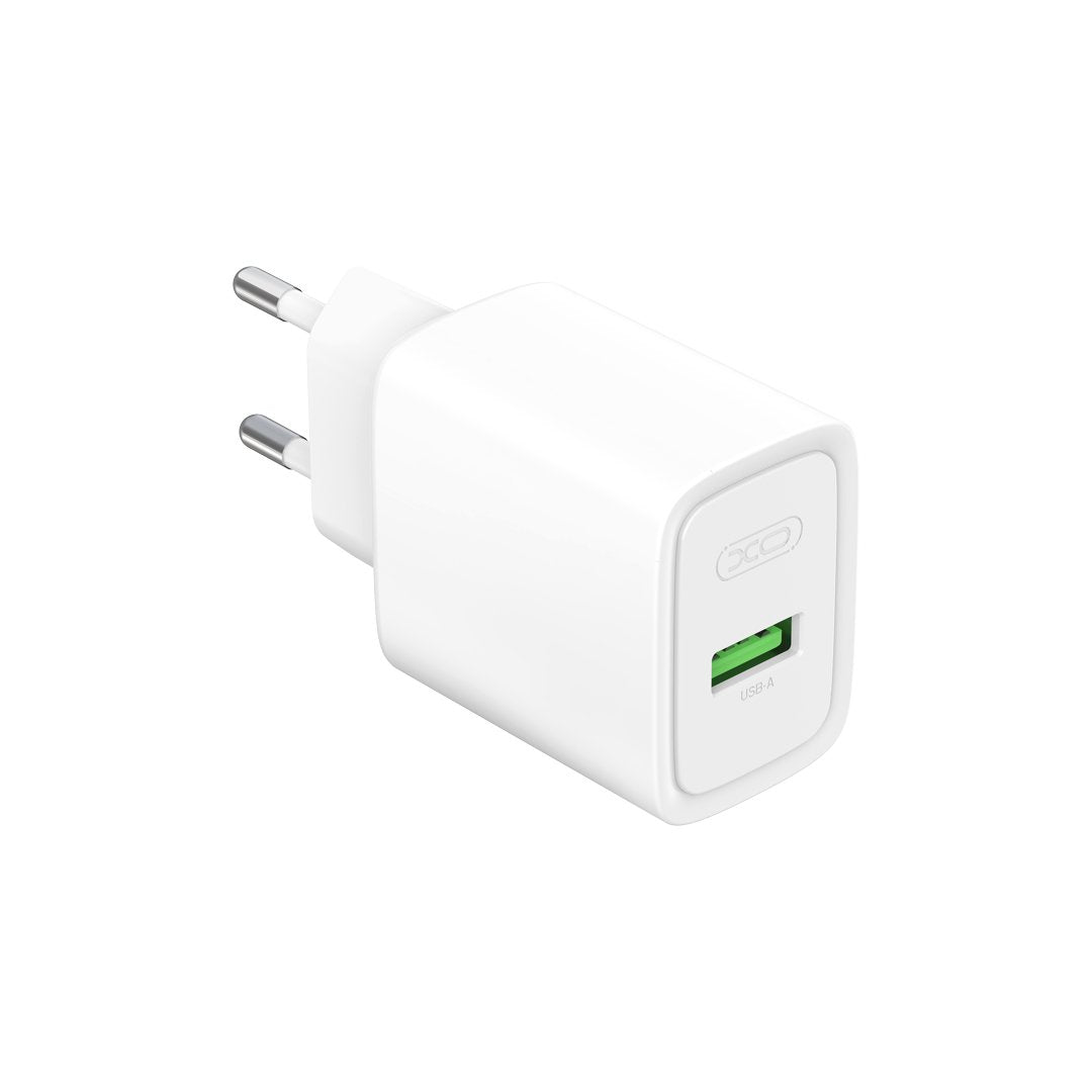 XO sienas lādētājs CE50 QC 18 W, 1x USB, balts + USB-C kabelis