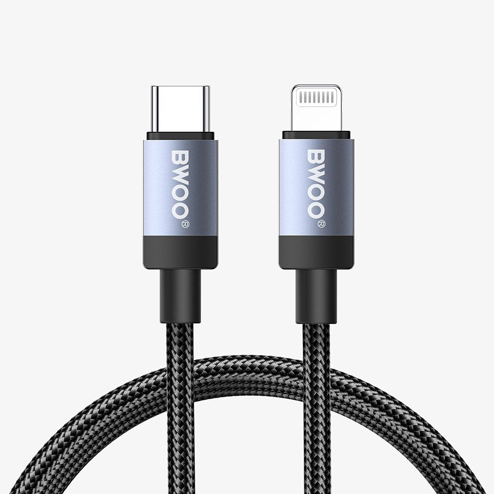 BWOO BO-X401CL braided cable USB-C - Lightning 1m PD 30W black