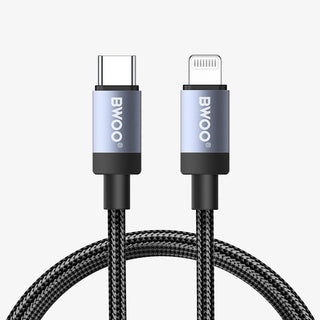 BWOO BO-X401CL braided cable USB-C - Lightning 1m PD 30W black