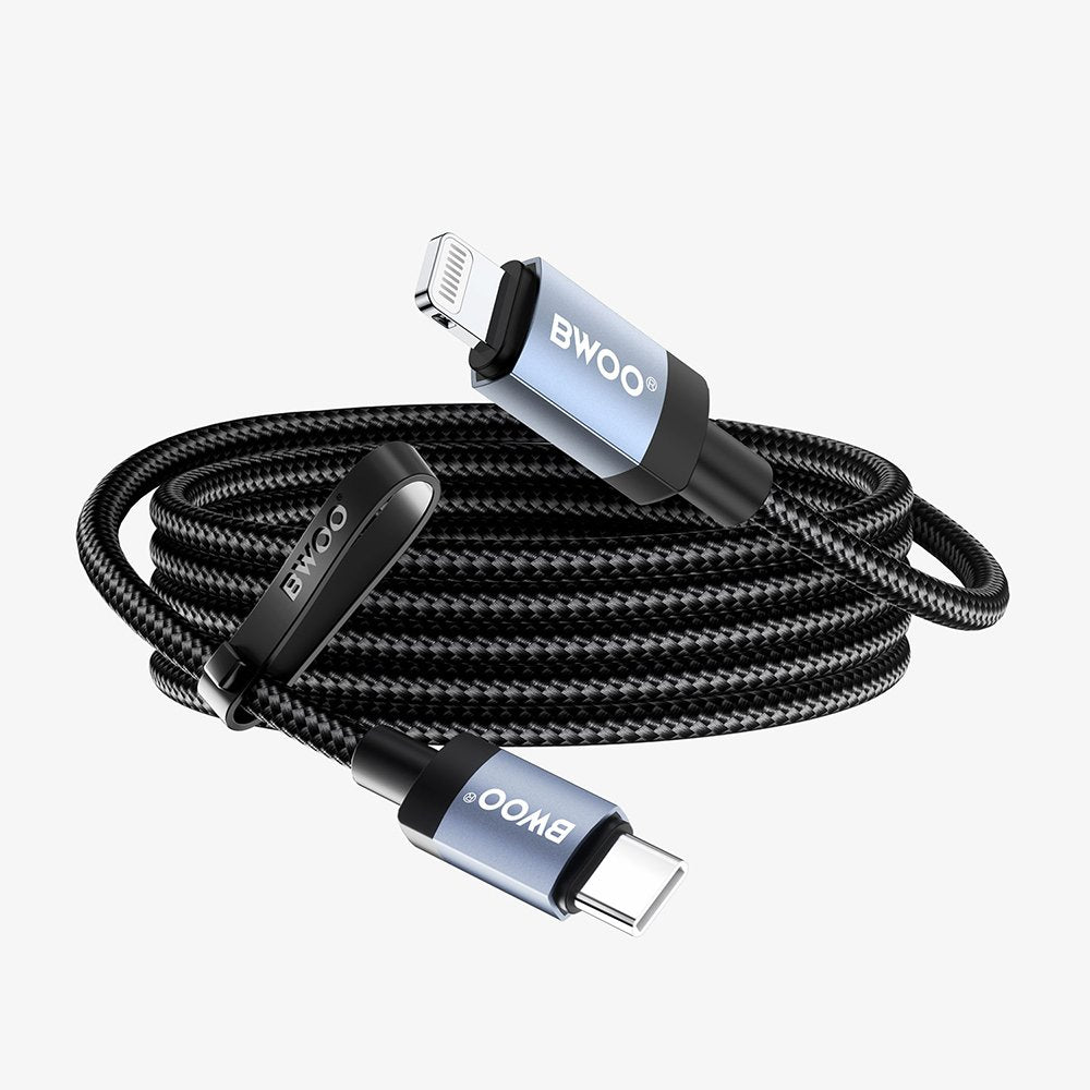 BWOO BO-X401CL braided cable USB-C - Lightning 1m PD 30W black