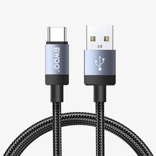 BWOO BO-X401C braided cable USB-A - USB-C 1m Fast Charging 3A black
