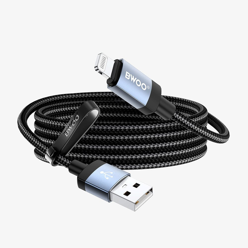 BWOO BO-X401L braided cable USB-A - Lightning 1m Fast Charging 3A black