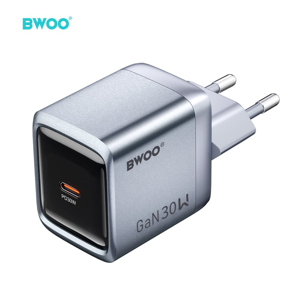 BWOO BO-CDA236 GaN wall charger 1xUSB-C 3A PD 30W grey with PPS