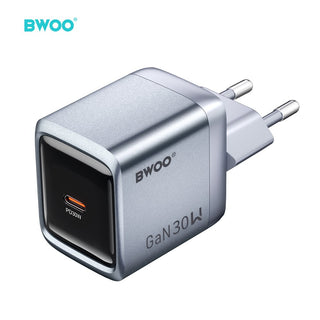 BWOO BO-CDA236 GaN wall charger 1xUSB-C 3A PD 30W grey with PPS