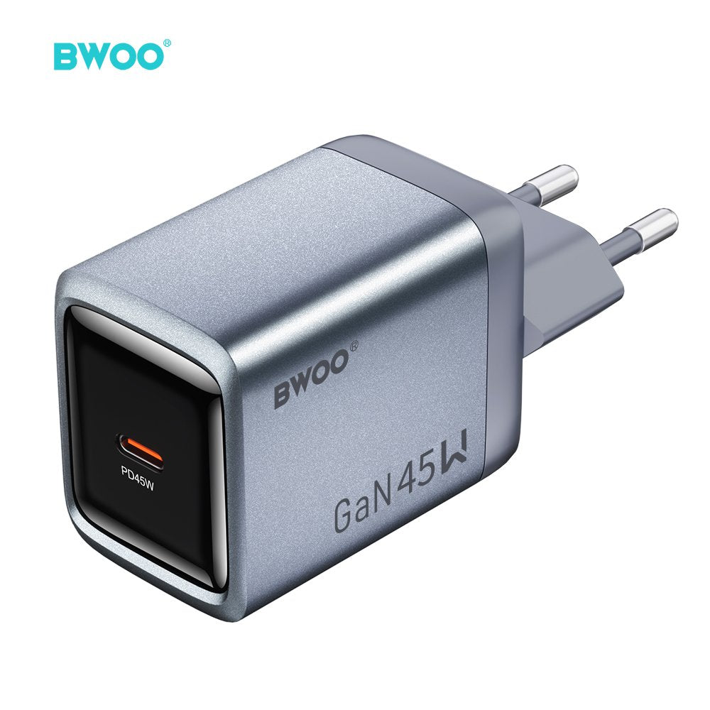 BWOO BO-CDA238 wall charger 1xUSB-C 3A PD 45W grey with PPS