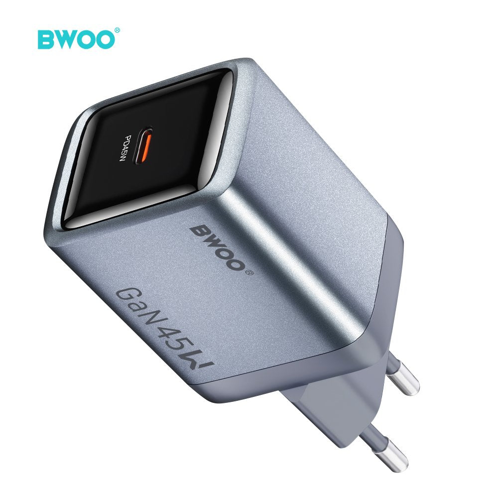 BWOO BO-CDA238 wall charger 1xUSB-C 3A PD 45W grey with PPS