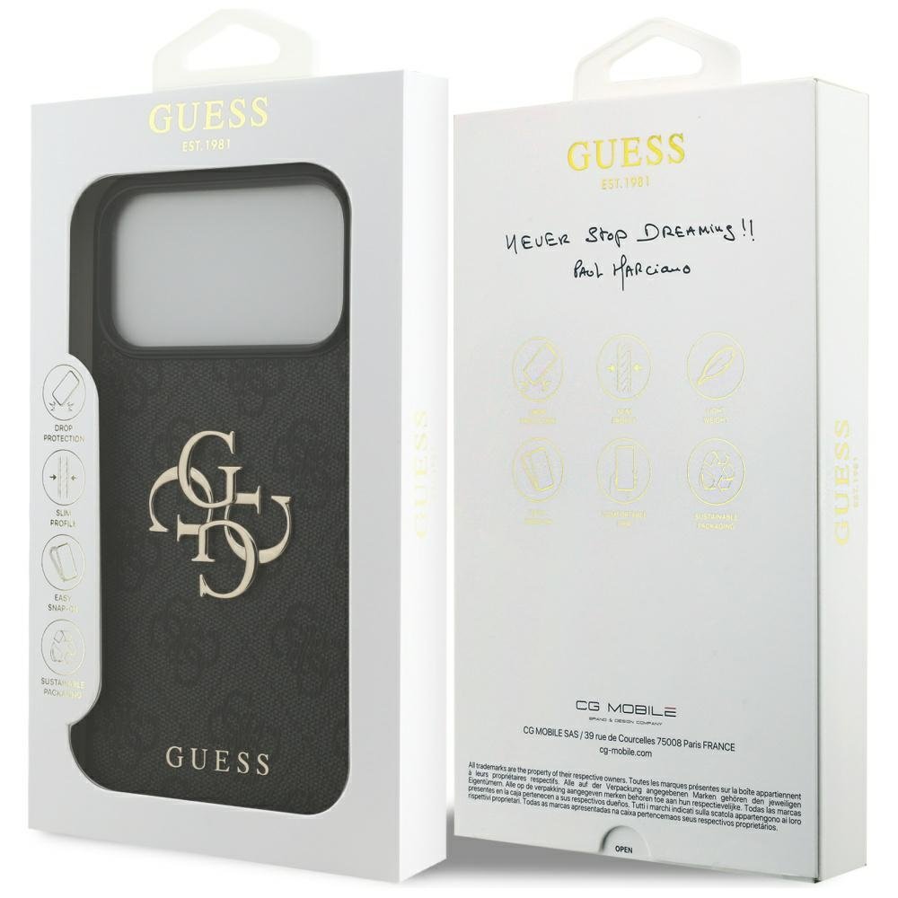 Guess 4G Big Logo iPhone 17 Pro Max vāciņš, melns