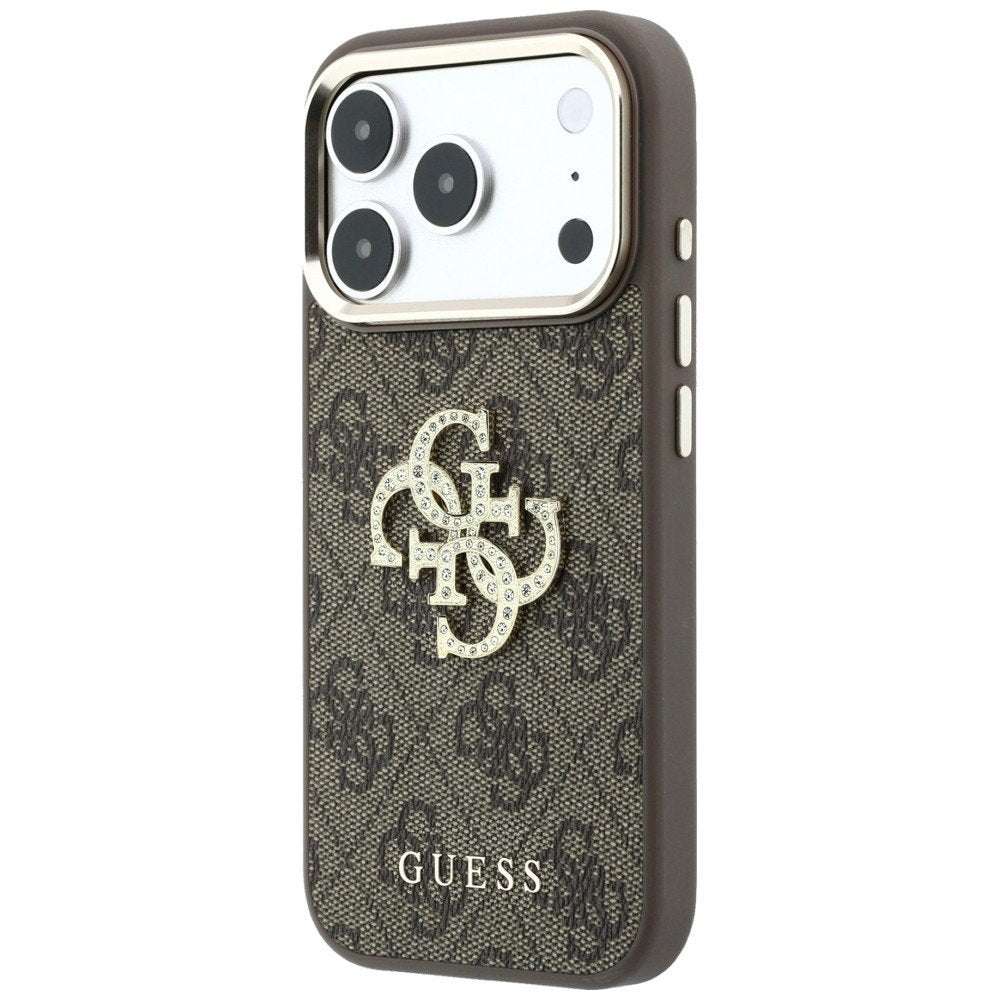 Guess 4G un Big Strass Logo vāciņš iPhone 18 Pro / 17 Pro, brūns