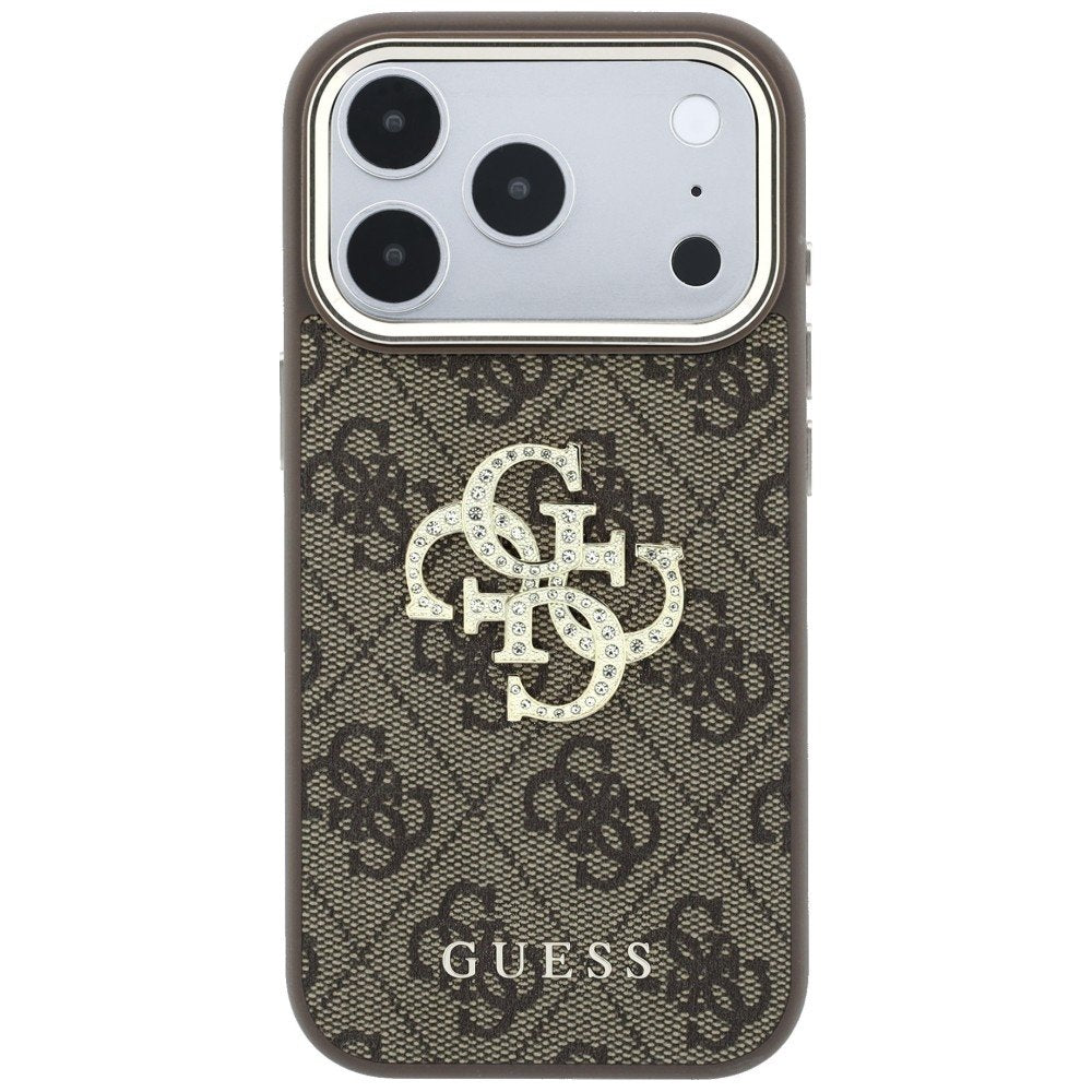 Guess 4G un Big Strass Logo vāciņš iPhone 18 Pro / 17 Pro, brūns