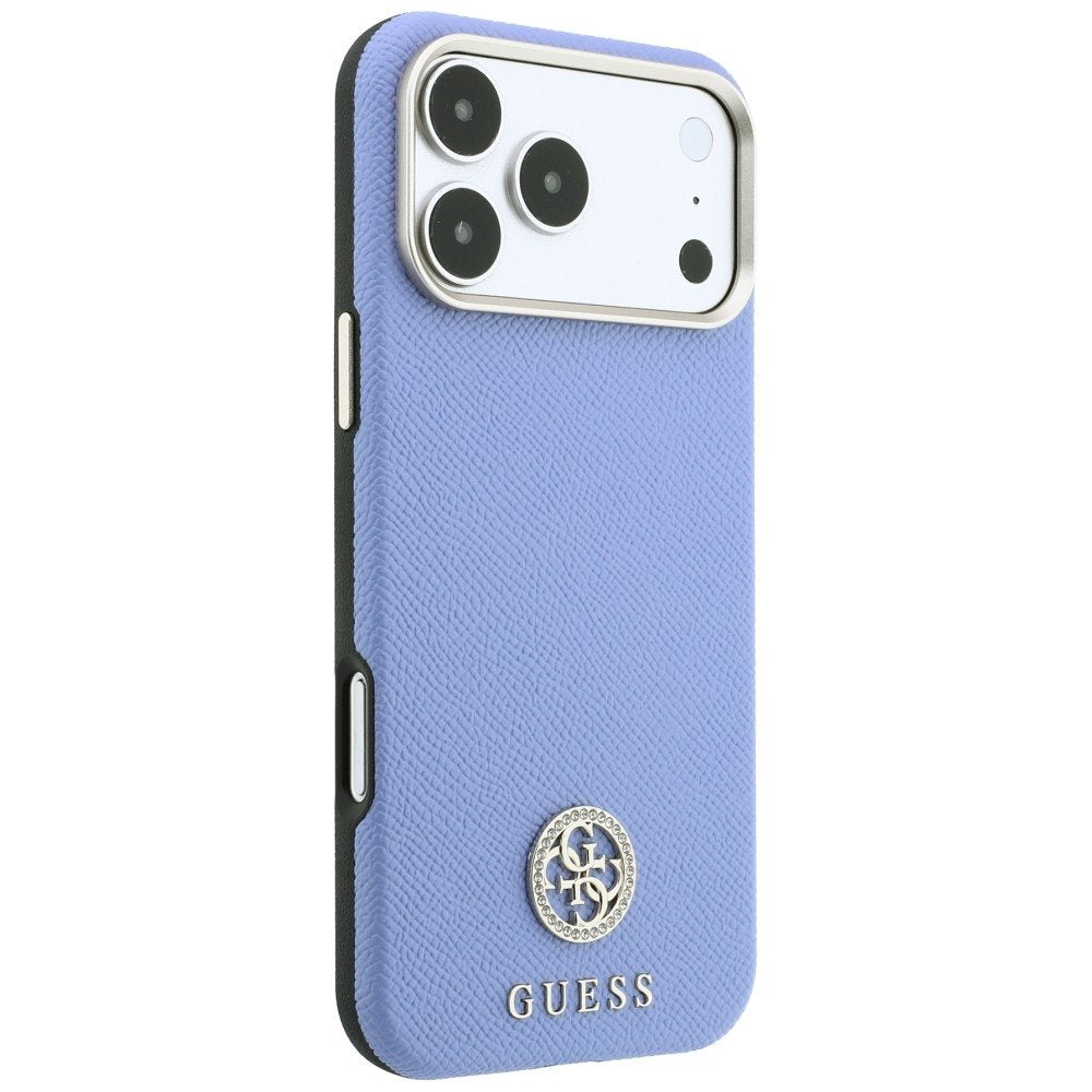 Guess apdarināts apaļais Strass logotipa MagSafe vāciņš iPhone 18 Pro / 17 Pro, zils