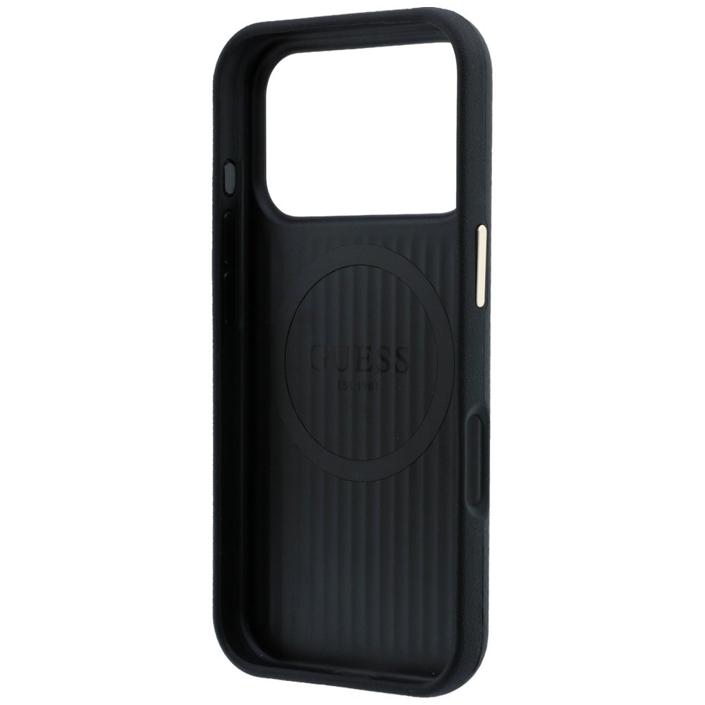 Guess Kevlar Triangle Logo MagSafe vāciņš iPhone 18 Pro Max / 17 Pro Max, melns