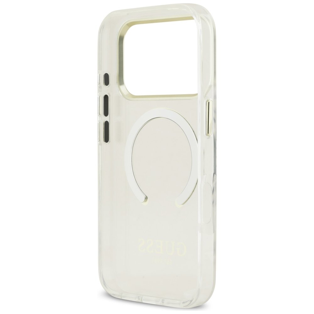 Guess Metal Outline MagSafe vāciņš iPhone 18 Pro / 17 Pro zelta krāsā
