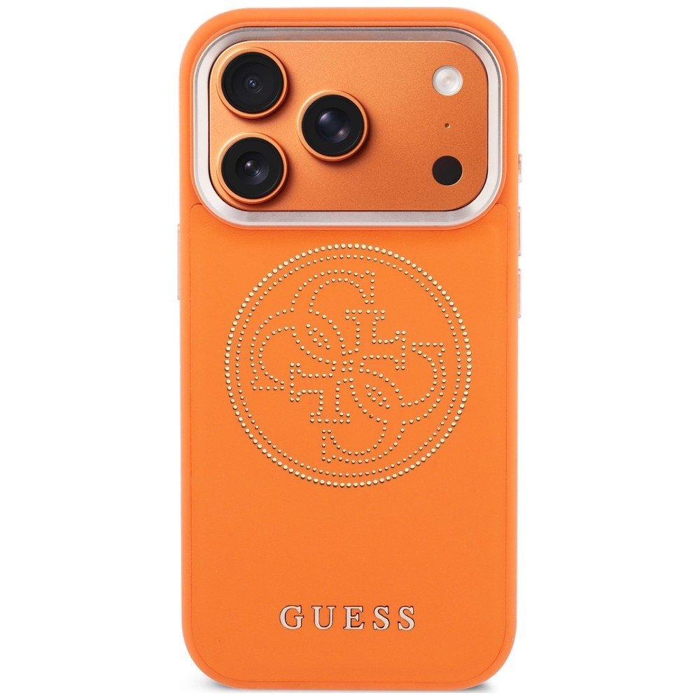 Guess perforētais 4G MagSafe vāciņš iPhone 18 Pro / 17 Pro, oranžs