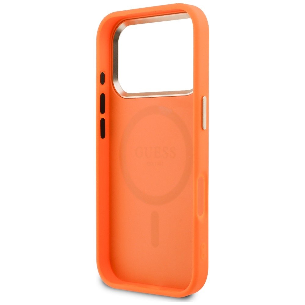 Guess perforētais 4G MagSafe vāciņš iPhone 18 Pro / 17 Pro, oranžs