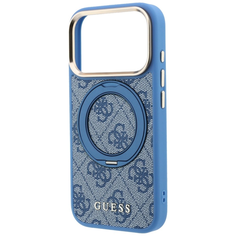 Guess Ring Stand 360 4G Classic Logo MagSafe vāciņš iPhone 18 Pro / 17 Pro, zils