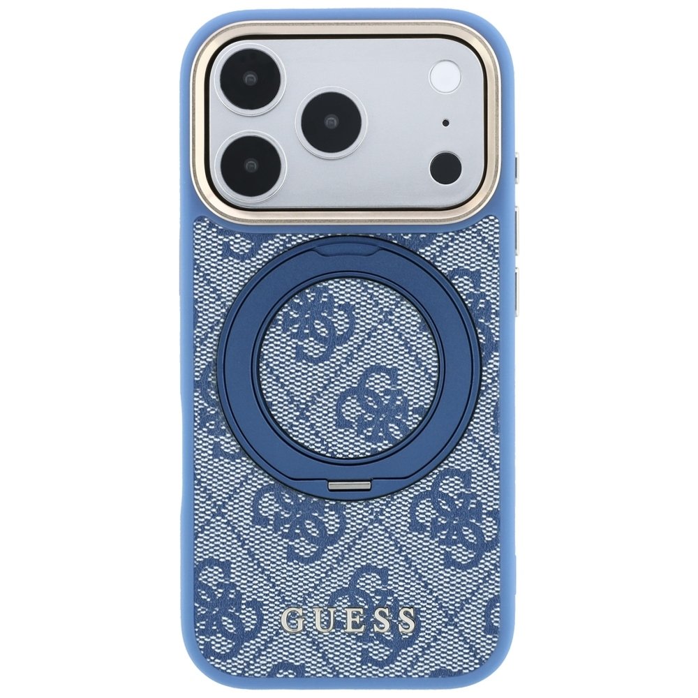 Guess Ring Stand 360 4G Classic Logo MagSafe vāciņš iPhone 18 Pro Max / 17 Pro Max, zils