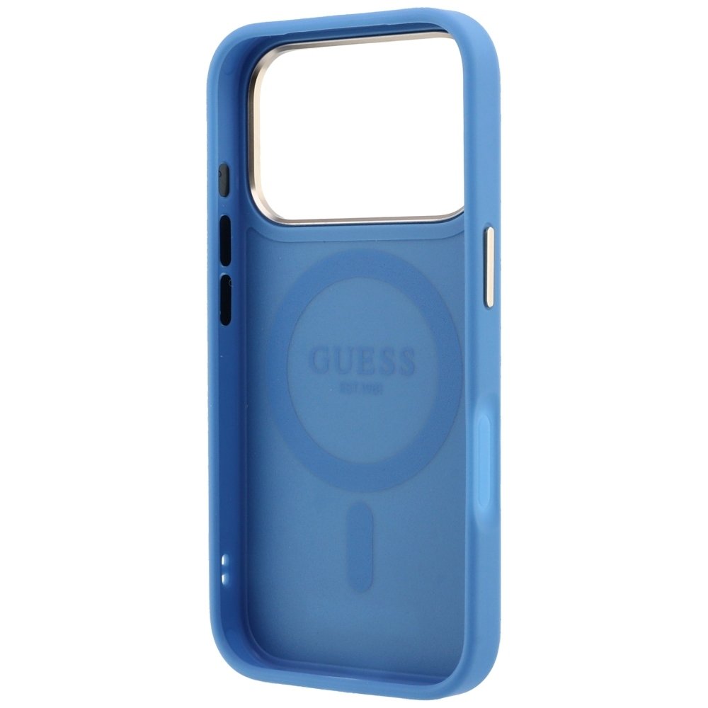Guess Ring Stand 360 4G Classic Logo MagSafe vāciņš iPhone 18 Pro Max / 17 Pro Max, zils