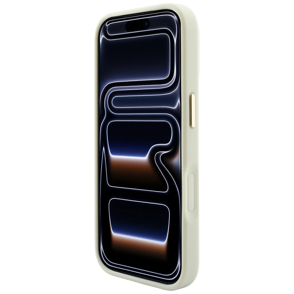 Guess Saffiano Peony & Ring MagSafe vāciņš iPhone 18 Pro Max / 17 Pro Max, smilškrāsā