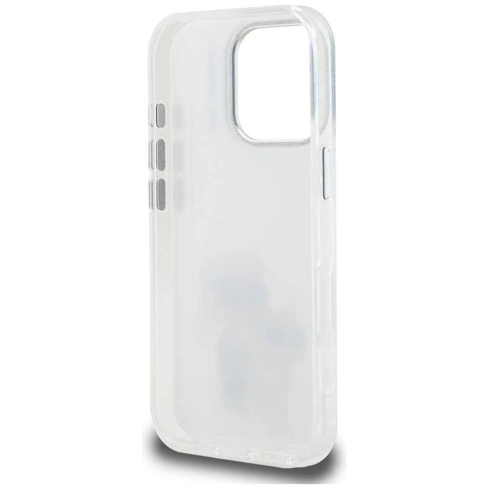 Karl Lagerfeld IML Aquarelle Karl & Choupette & Logo iPhone 16 Pro vāciņš, balts