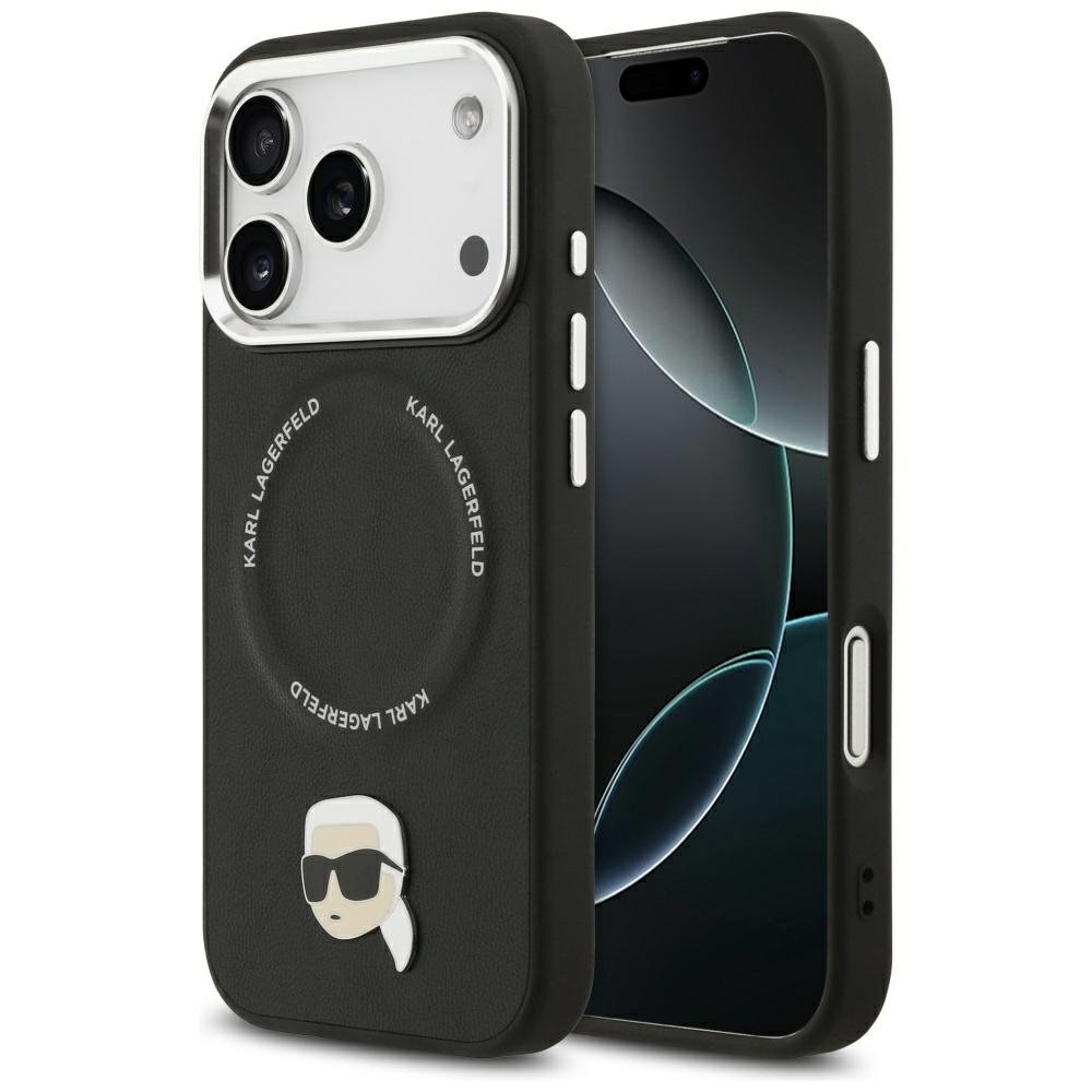 Karl Lagerfeld Karl Pin MagSafe vāciņš iPhone 17 Pro Max, melns