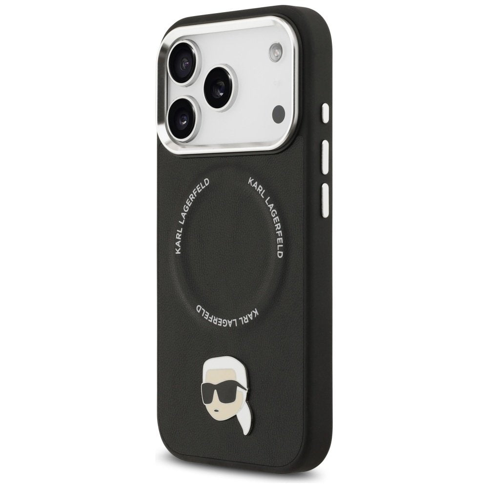 Karl Lagerfeld Karl Pin MagSafe vāciņš iPhone 17 Pro Max, melns