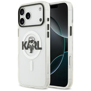 Karl Lagerfeld IML Karl Sketch Logo MagSafe iPhone 17 Pro Max caurspīdīgs futrālis
