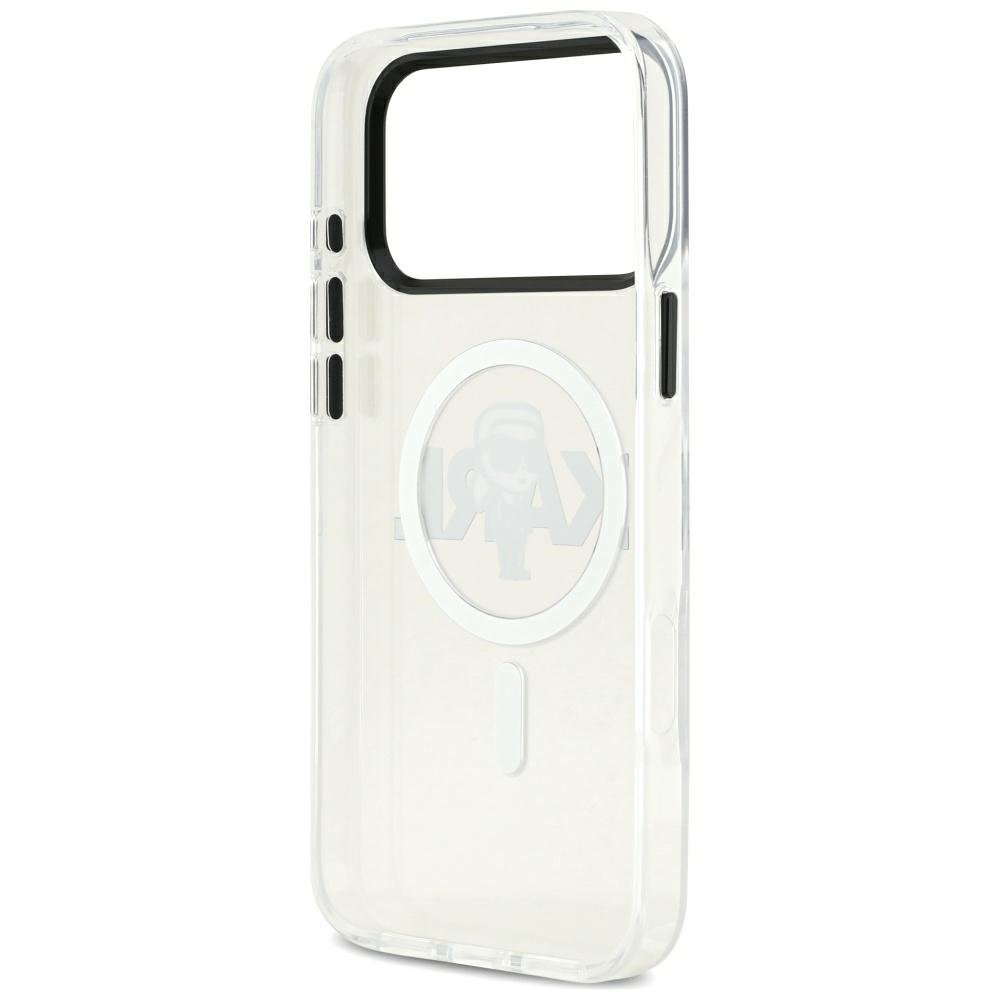 Karl Lagerfeld IML Karl Sketch Logo MagSafe iPhone 17 Pro Max caurspīdīgs futrālis