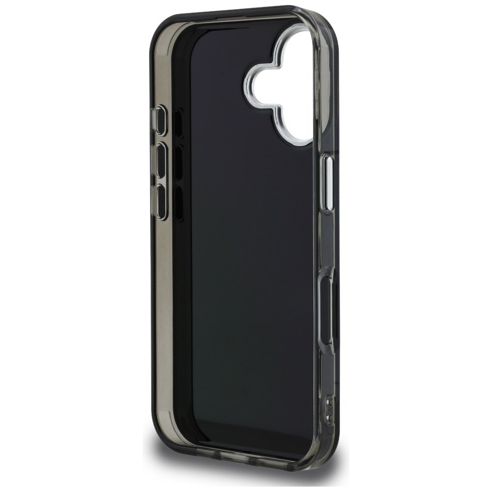 Karl Lagerfeld IML Aquarelle iPhone 16 vāciņš ar Choupette un logotipu, melns