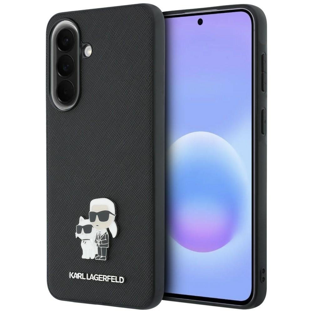 Karl Lagerfeld HC SAFFIANO ar K&C metāla logotipa vāciņu Samsung Galaxy A37, melns