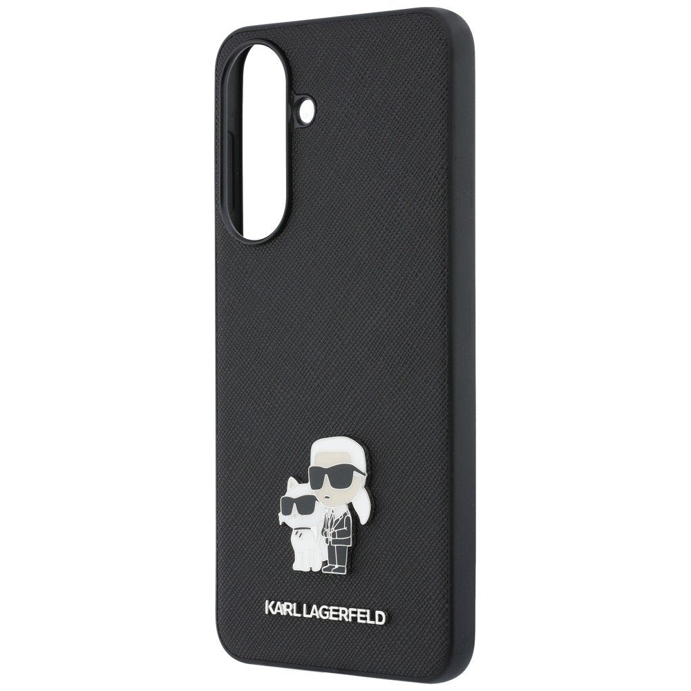 Karl Lagerfeld HC SAFFIANO ar K&C metāla logotipa vāciņu Samsung Galaxy A37, melns