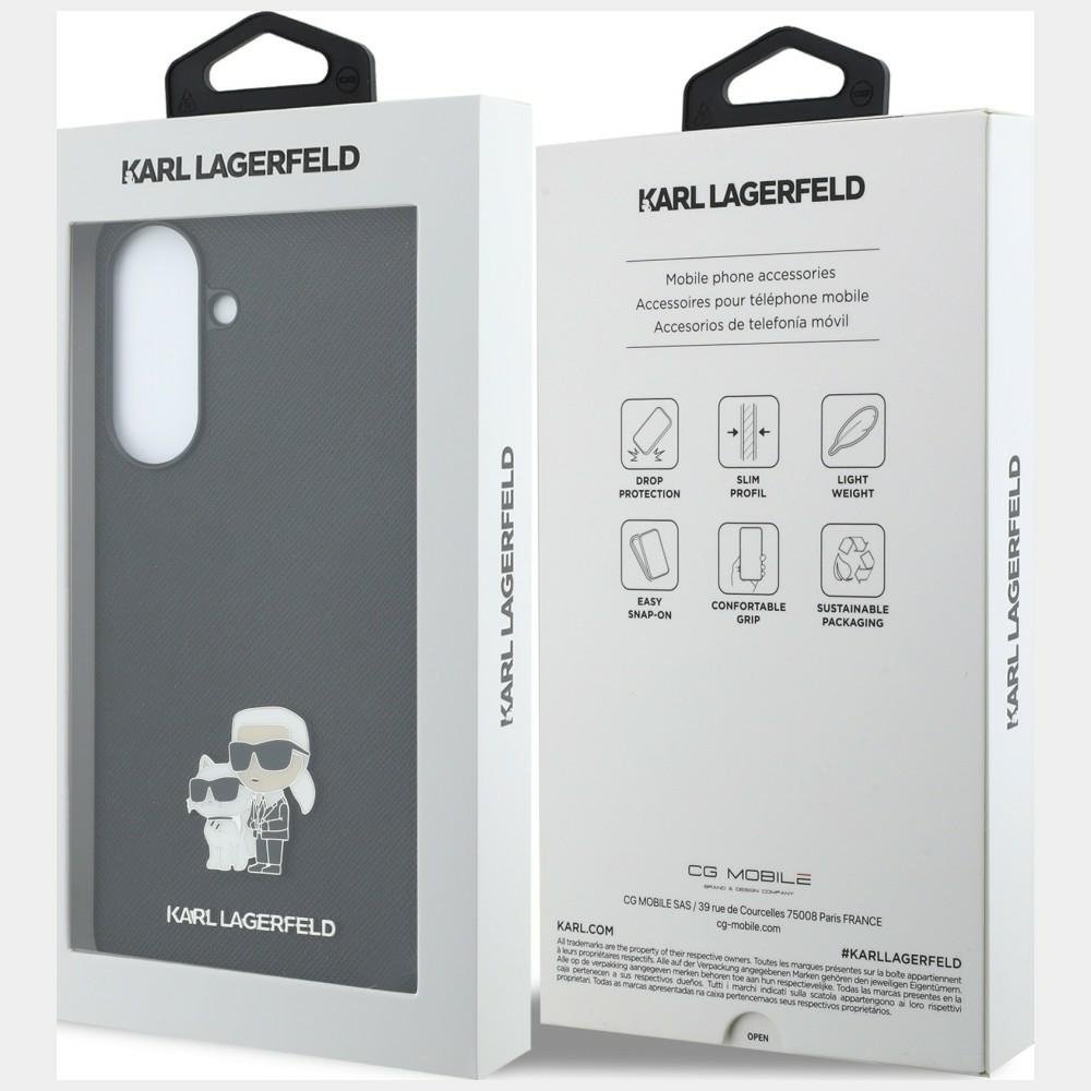 Karl Lagerfeld HC SAFFIANO ar K&C metāla logotipa vāciņu Samsung Galaxy A57, melns